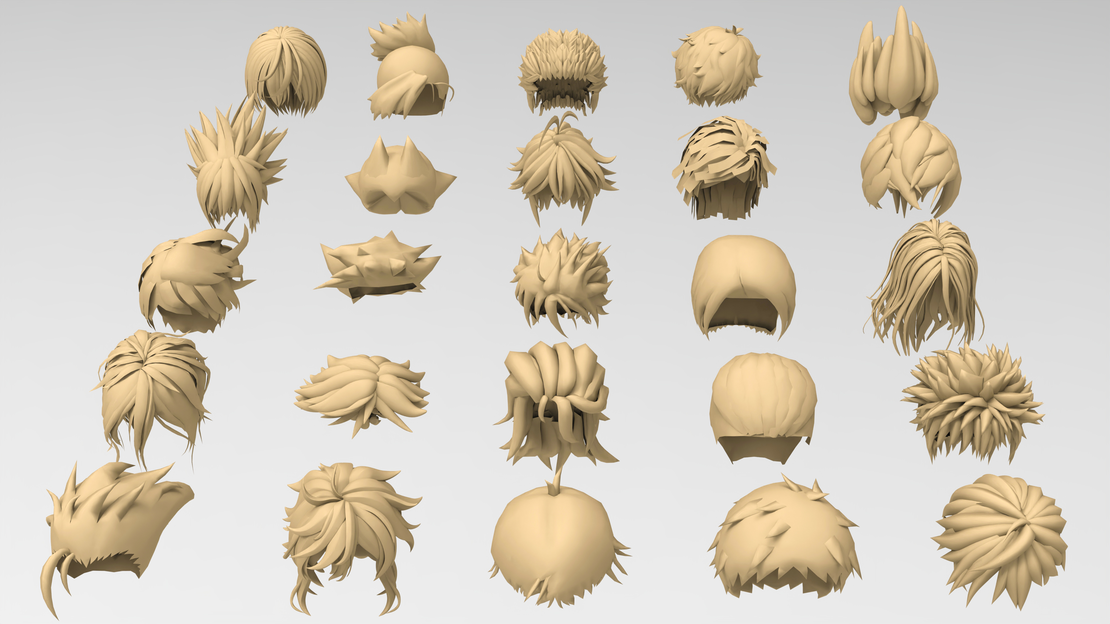 25 male anime hair pack 4 - FlippedNormals