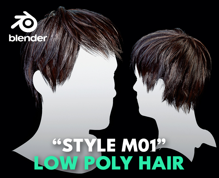Low Poly Male Hair 