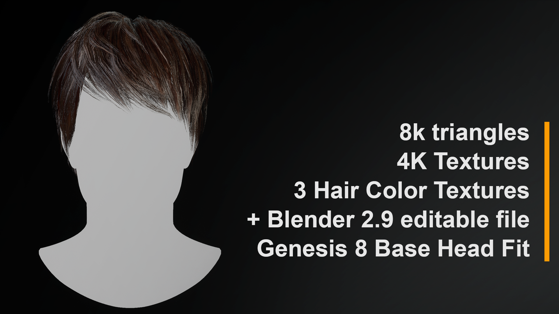 Low Poly Male Hair 