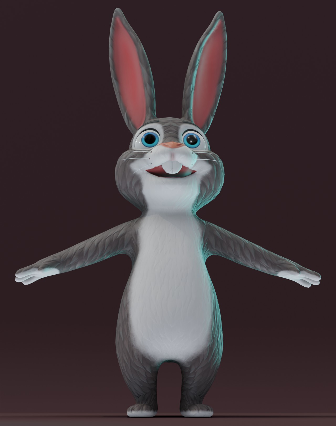 Cartoon Rabbit Animated 3D Model - FlippedNormals