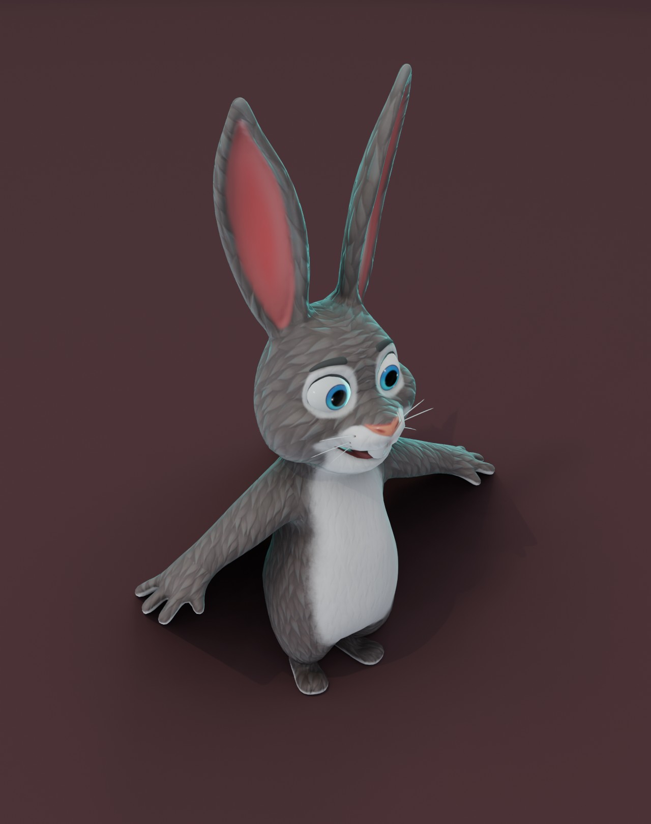 Cartoon Rabbit Animated 3D Model - FlippedNormals