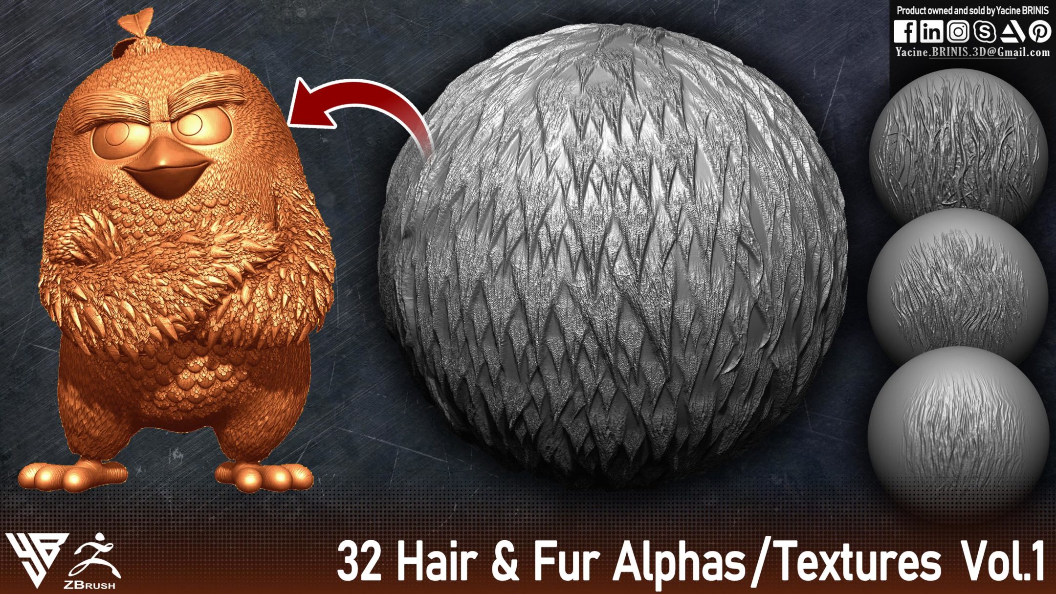 32 Hair & Fur Alphas / Textures - FlippedNormals