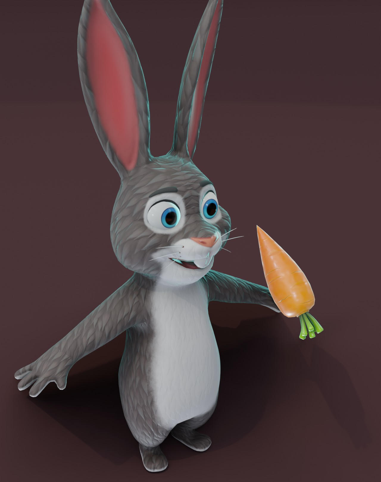 Cartoon Rabbit 3D Model - FlippedNormals